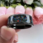 Colorful Galaxy Resin Ring for Science Enthusiasts.
