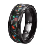 Galaxy-Inspired Space Ring with Nebula Pattern in Black.