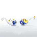 Decorative magnetic swan night light with blue and gold accents, perfect for adding a whimsical touch to your home decor.