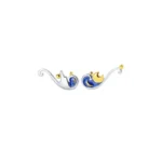 Elegant moon and cloud earrings featuring a starry night design with blue and gold accents, perfect for science-themed jewelry enthusiasts.