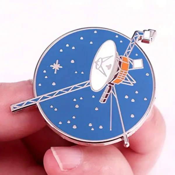 Detailed model of a satellite with solar panels and antenna, designed as an educational toy for science enthusiasts and students.