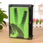 Interactive magnetic 3D geometric puzzle with green rods for educational and decorative purposes.