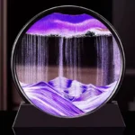 A mesmerizing magnetic levitation water globe with swirling purple and white patterns, showcasing a floating sphere suspended by magnetic forces.