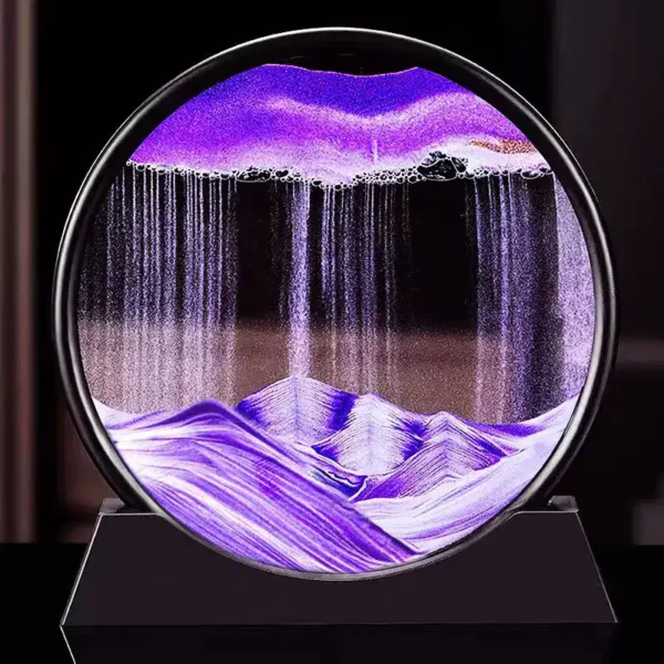 A mesmerizing magnetic levitation water globe with swirling purple and white patterns, showcasing a floating sphere suspended by magnetic forces.