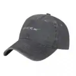 Black baseball cap with SpaceX logo, featuring a curved brim and adjustable strap, perfect for space enthusiasts and casual wear.