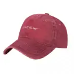 Red baseball cap with SpaceX logo, casual accessory for space enthusiasts and fans of space exploration.