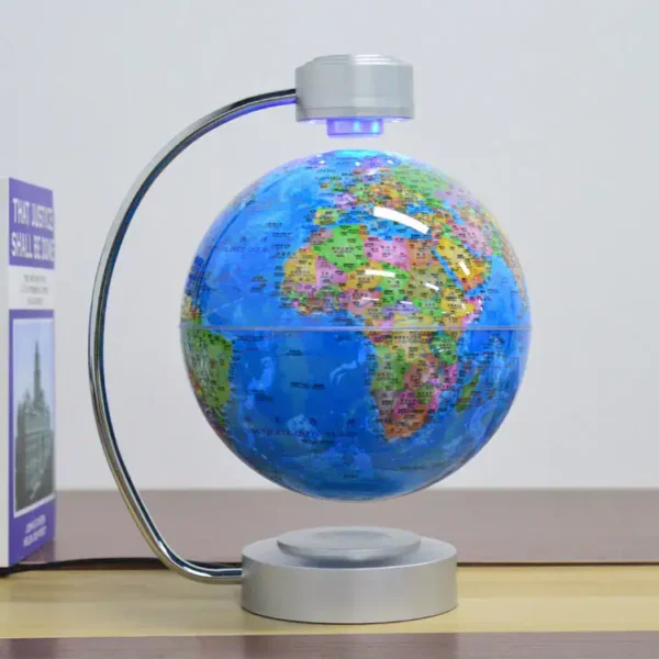 LED-lit 3D globe puzzle for educational and decorative purposes.