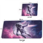 Vibrant space-themed astronaut wall art featuring a detailed astronaut floating in space with colorful nebula background, available in small and large sizes.