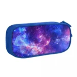 Bright galaxy-themed pencil case with vibrant nebula and star patterns, perfect for students and science enthusiasts.