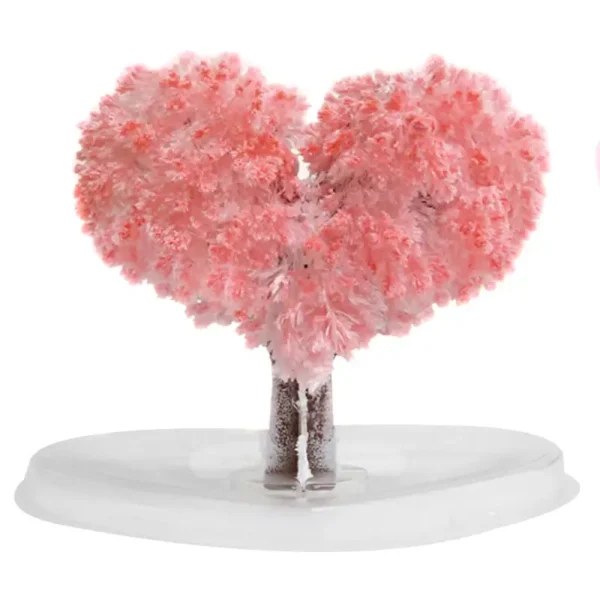 Pink heart-shaped tree model with fluffy foliage, ideal for science-themed decor and educational displays. Perfect for teaching about plant structures and creative science projects.