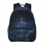 Backpack featuring a stunning galaxy and starry sky design, perfect for students and space enthusiasts. Durable, lightweight, and spacious with multiple compartments for school essentials.