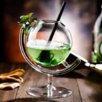 Colorful Green Liquid in Glass Flask with Stirrer.