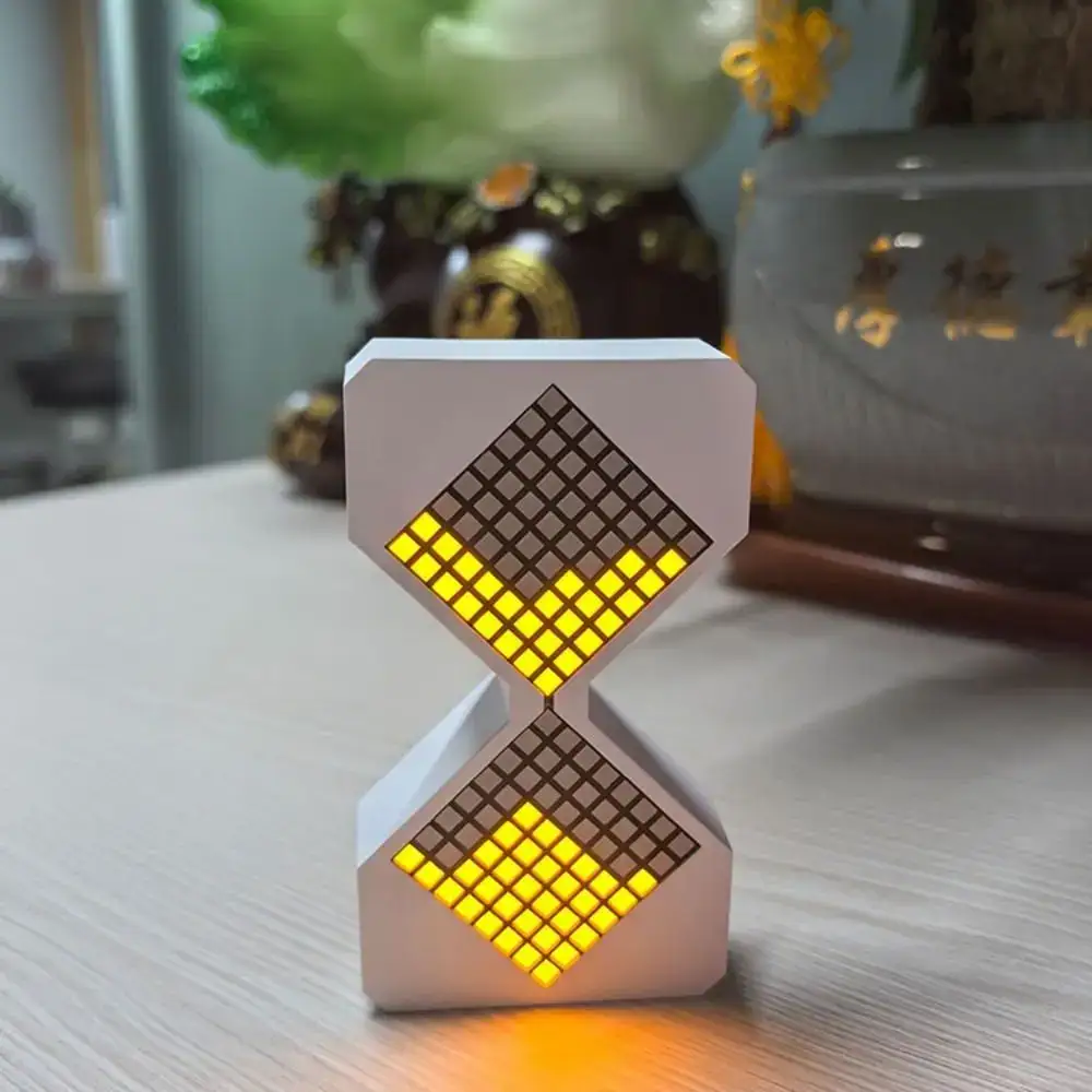 Sandglass LED Cube Puzzle - Educational Science Toy for Kids and Adults Innovative sandglass-shaped LED cube displaying dynamic light patterns, perfect for science education and decorative purposes.