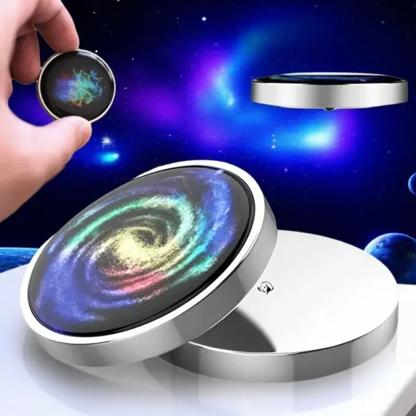 Hologram galaxy spiral projection device with floating rings, creating stunning space visuals. Perfect for science decor and educational entertainment.