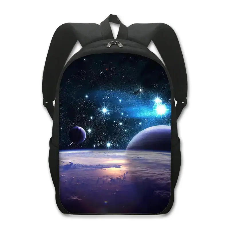 Space Galaxy Backpack for Kids and Teens Space-themed backpack featuring a vibrant galaxy design with planets and stars, perfect for students and space enthusiasts.