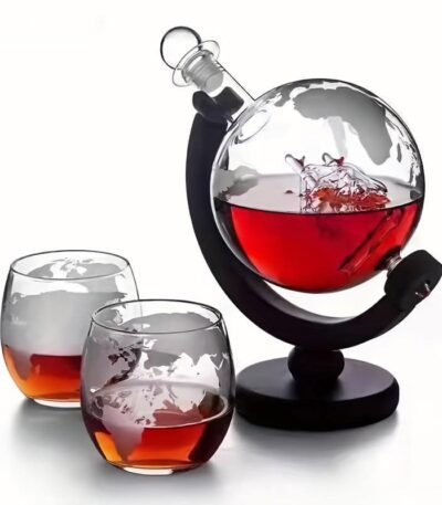 Laboratory glassware with red liquid and ice, scientific experiment setup.