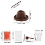 Realistic chocolate volcano science model with measuring tools, perfect for educational demonstrations and science projects.