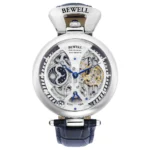 High-quality skeleton watch showcasing intricate internal gears and dual time display, perfect for science and engineering enthusiasts.