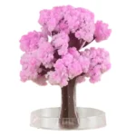 Miniature pink cloud tree model with a brown trunk and fluffy pink foliage, ideal for science decor and educational toy displays.