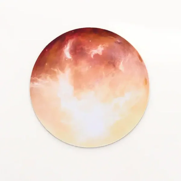 Circular moon phase model showing different lunar phases with realistic coloration, ideal for science education and decor.