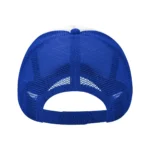 Blue mesh baseball cap with adjustable strap at the back.