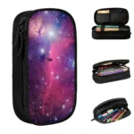 Galaxy space-themed pencil case with a vibrant nebula design, perfect for students and science enthusiasts.