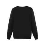 Unisex black crew neck sweatshirt made of soft, comfortable fabric, perfect for casual wear and layering in all seasons.