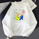 Fun science-themed hoodie featuring cartoon scientists and physics equations, perfect for science enthusiasts and students.