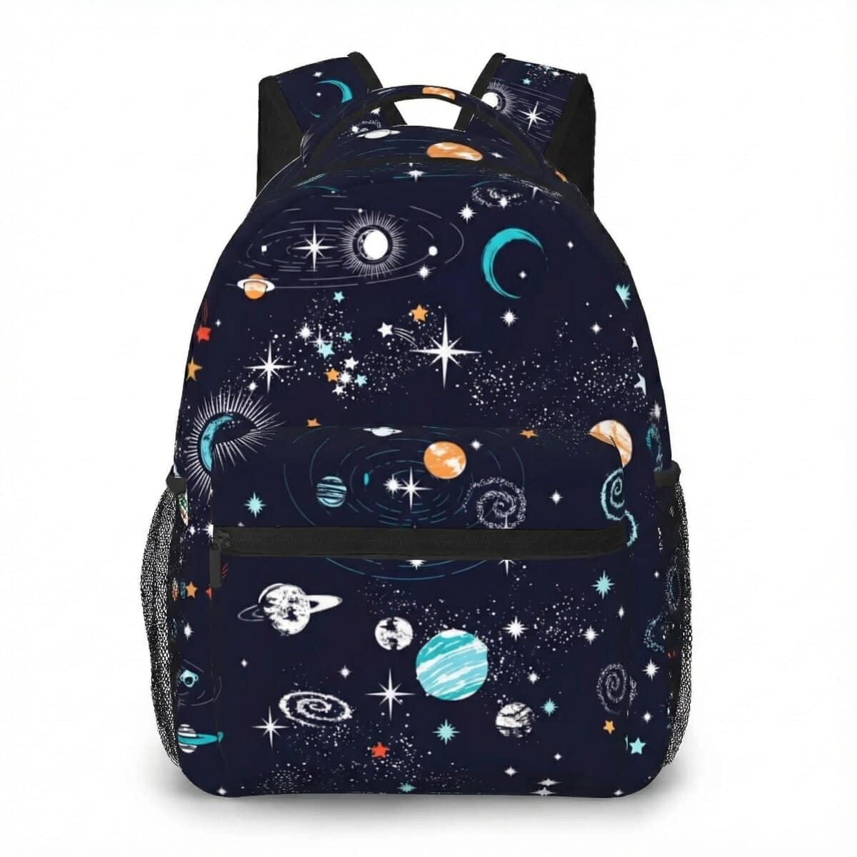 Galaxy Space Backpack for Kids and Teens Brightly colored galaxy-themed backpack featuring planets, stars, and cosmic patterns, perfect for students and space enthusiasts.