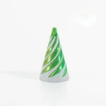 A sleek, modern spiral-shaped science toy with green and white swirling patterns, designed for educational and decorative purposes.