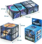 Interlocking space-themed cube puzzle featuring planets and stars, perfect for educational and decorative purposes.