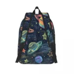 Colorful space-themed kids backpack featuring planets, stars, and galaxies, perfect for science lovers and young explorers. Durable, lightweight, and ideal for school or outdoor activities.