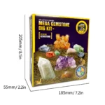 Genuine gemstone dig kit for educational and fun exploration of minerals and crystals. Perfect for science enthusiasts and young explorers interested in geology and gemstone discovery.