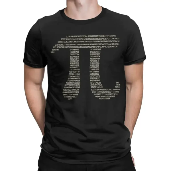 AI-generated image of a person wearing a black T-shirt with a DNA sequence design.