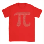 Red T-shirt with Pi symbol made of numbers.