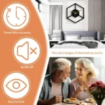 Stylish hexagon-shaped wall clock with a minimalist design, perfect for contemporary home decor.