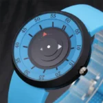 Blue timer watch with rotating dial for science experiments and educational activities.