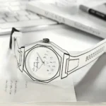 Stylish white wristwatch featuring a clean, modern design with a round face and simple numerals, perfect for science-inspired decor or educational settings.
