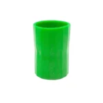 Bright green plastic test tube for science experiments.