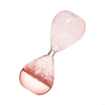 Transparent sand timer with pink liquid, used for educational science experiments and timing activities.