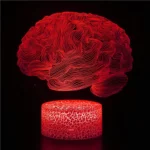 LED illuminated brain sculpture with intricate line details, creating a striking visual effect. Perfect for science decor and educational displays.
