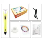 High-quality 3D pen for crafting, drawing, and educational activities, includes filament, power cable, and user manual for versatile creative use.