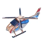 Wooden helicopter model kit featuring detailed parts for assembly, perfect for educational and decorative purposes.