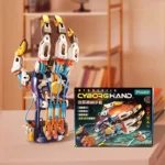 Hydraulic cyborg hand toy with multiple articulated fingers, designed for educational STEM activities and science decor.