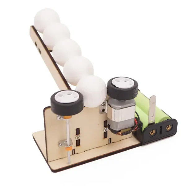 Educational egg drop robot kit with motor, sensors, and foam eggs for science experiments and STEM learning.