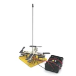 Educational magnetic levitation experiment kit with a yellow base, metal arm, and electronic components for science learning and demonstrations.