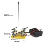 Educational magnetic levitation kit with a 200mm tall vertical support, featuring a yellow base, two propellers, and a power supply for science experiments.