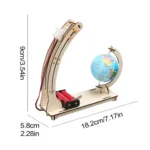 Interactive globe with electrical circuit components for educational purposes.