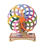 Vibrant magnetic wind spinner toy with multicolored loops, designed for children and educational activities, promoting motor skills and visual stimulation.
