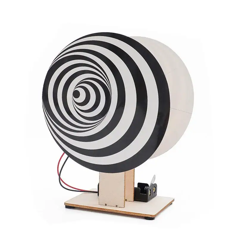 Science Gadgets | Science Decor & Educational Toys Shop Optical illusion spinning disc with black and white spiral pattern for science experiments and decor.